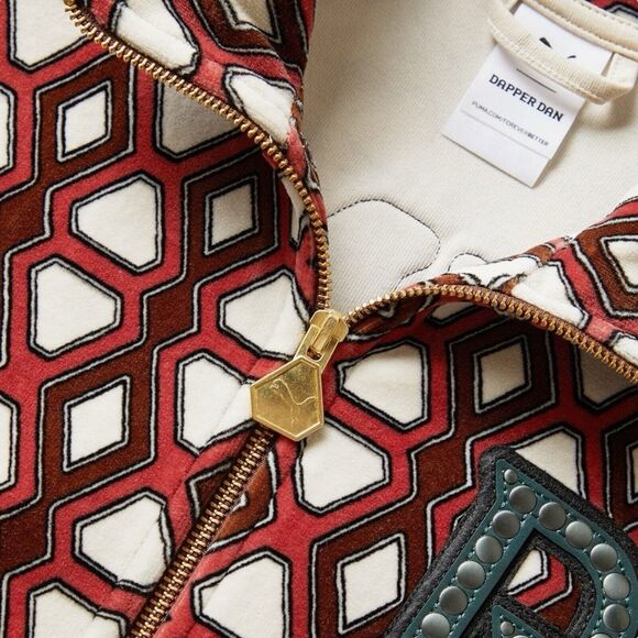 Puma x Dapper Dan Mens T7 Velour Track Jacket Size XL Red Cream Green New NWT - Picture 9 of 11